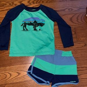 Patagonia board shorts and sun shirt